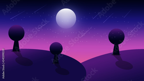 arbres dans la nuit