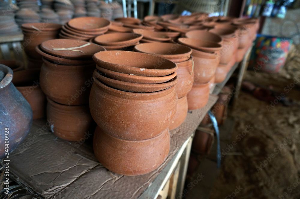 gerabah or traditional pottery made from clay gerabah or traditional pottery made from clay