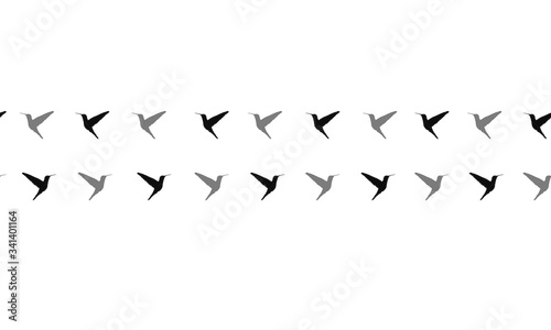 Seamless vector pattern. Hummingbird silhouette. Located in the middle. Vector graphics. © Andrii Artamonov