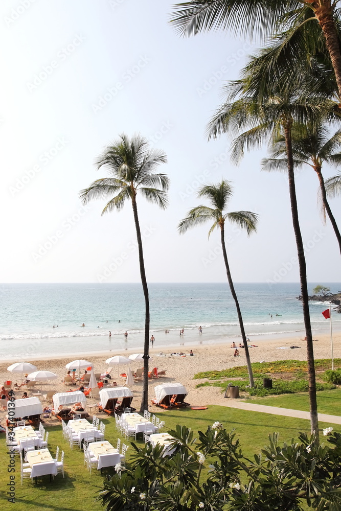 Obraz premium リゾートホテルのガーデンレストランのイメージ