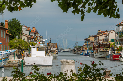 View of the little harbor at Grado, Italy, Europe