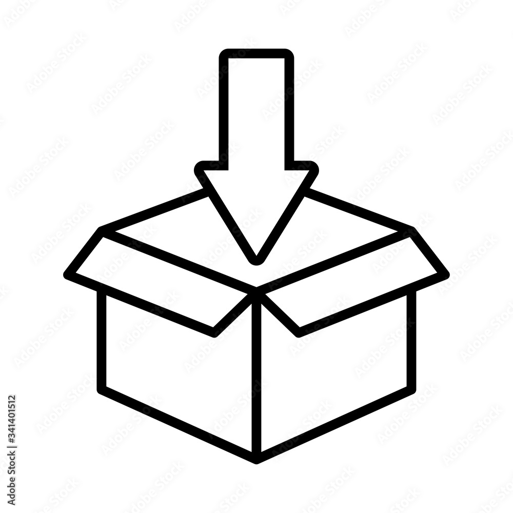 box carton packing with arrow down line style box carton packing with arrow down line style