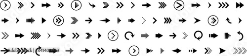 Arrows set icon. Arrows set vector illustration. Arrow icon. Arrow black colored. vector icon. Arrows vector collection. Vector photo