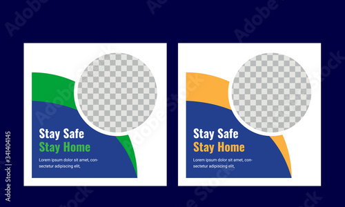 Covid-19 coronavirus social media bannner with medical healthcare