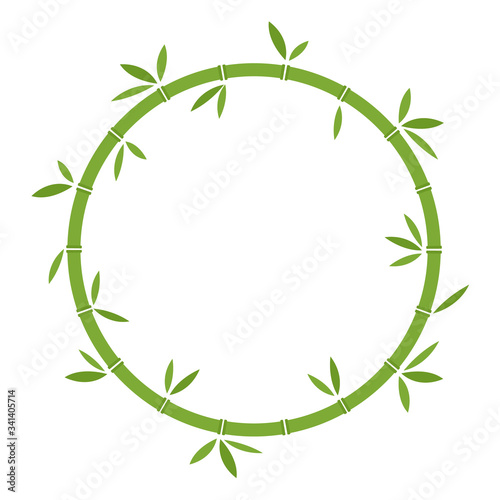 Bamboo green circle vector stock illustration isolated on white background