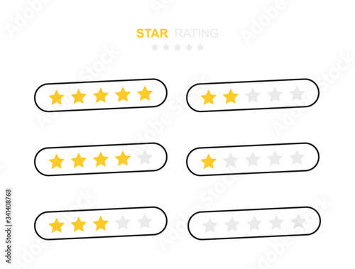 Five stars customer product rating review. Modern flat style vector illustration