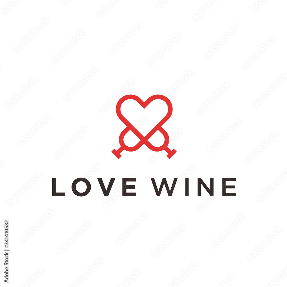 love wine logo vector designs
