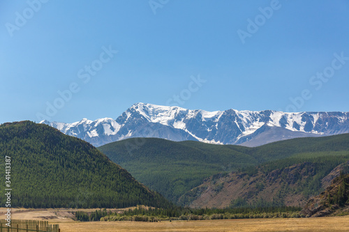 View of Belukha Mountain. Russia. Snow mountains of Altai. Belukha the highest peak of Siberia © Tatiana