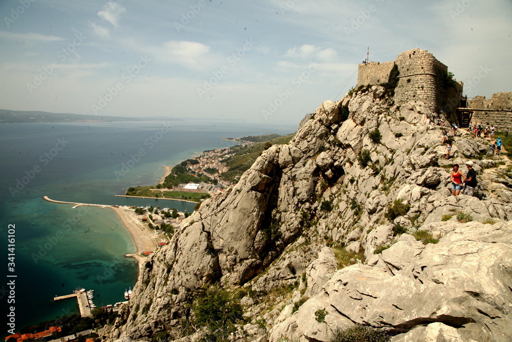 Widok na morze Śródziemne w Chorwacji - obrazy, fototapety, plakaty 