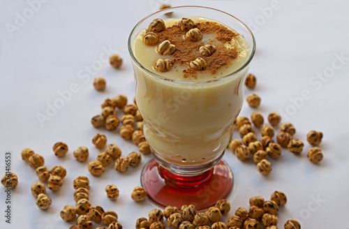 Boza or Bosa, traditional Turkish drink with roasted chickpea Boza or Bosa, traditional Turkish drink with roasted chickpea