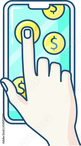 money icon financial color icon