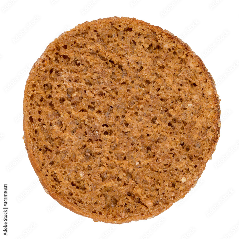 Slice of round rye bread Slice of round rye bread