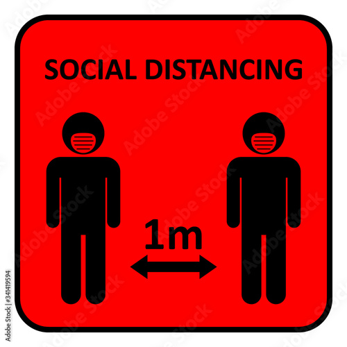 Illustration of social distancing.
