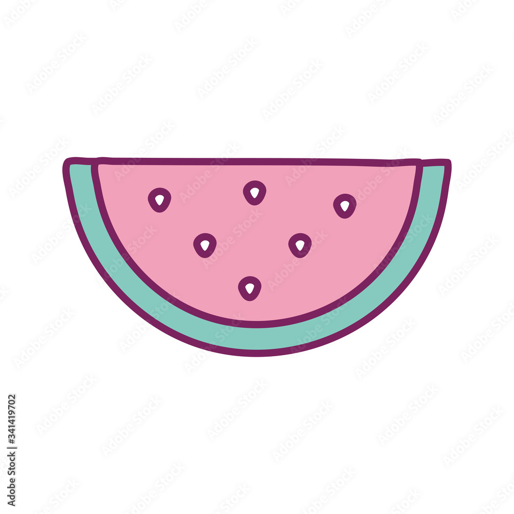 Isolated watermelon fruitline and fill style icon vector design Isolated watermelon fruitline and fill style icon vector design