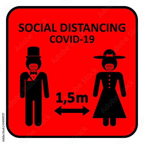 Illustration of social distancing.