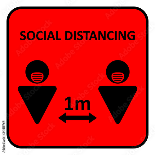 Illustration of social distancing.