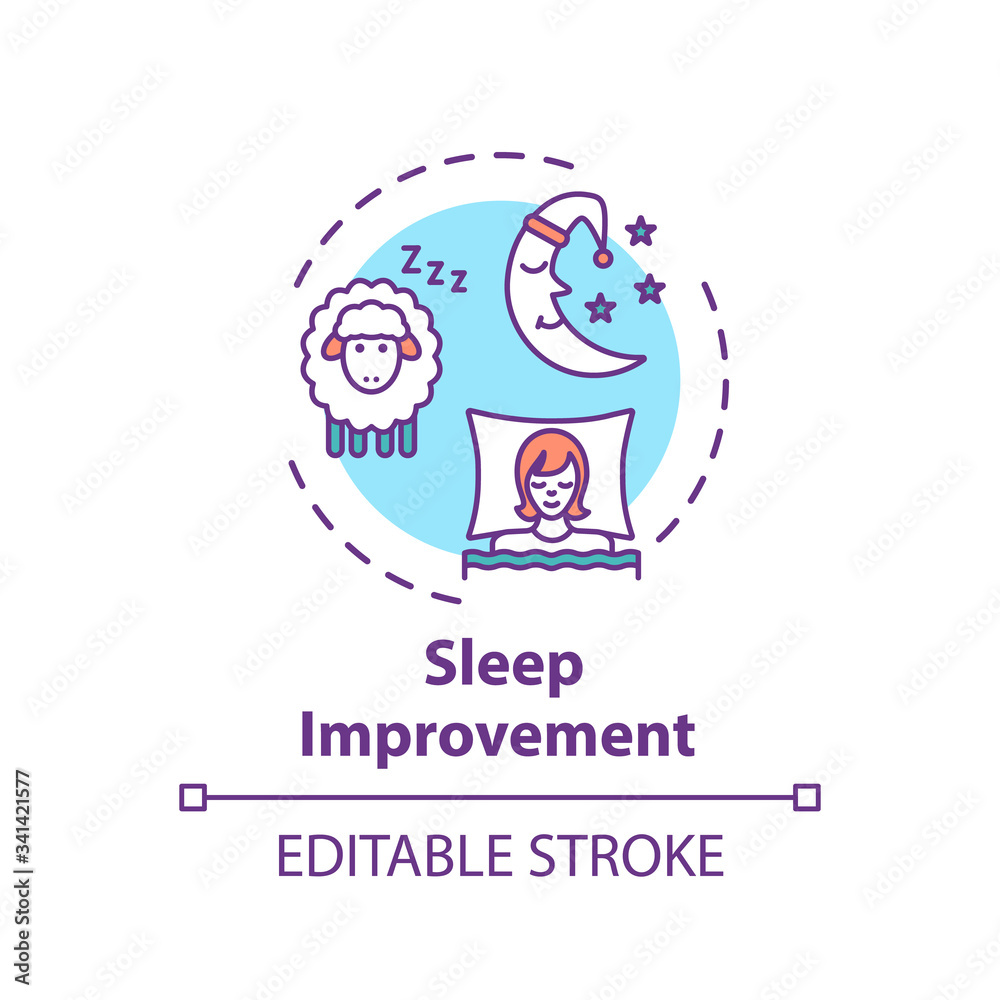 Sleep improvement concept icon