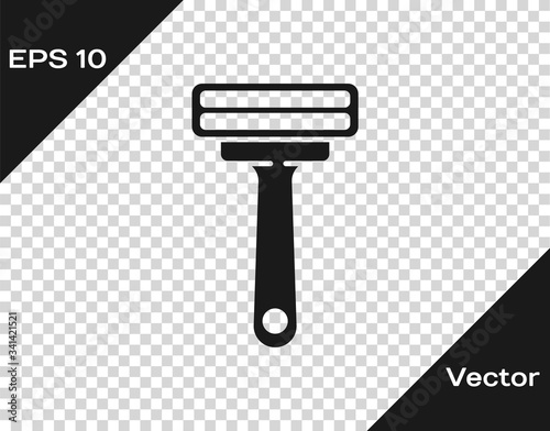 Black Shaving razor icon isolated on transparent background.  Vector Illustration