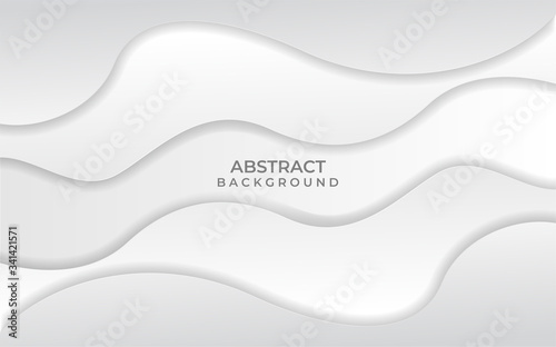 Abstract wavy white and grey background in paper style