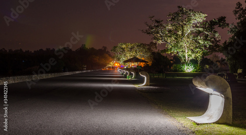 Path with Light at Night
