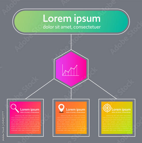 Colorful  infographic step for raise or make better graph