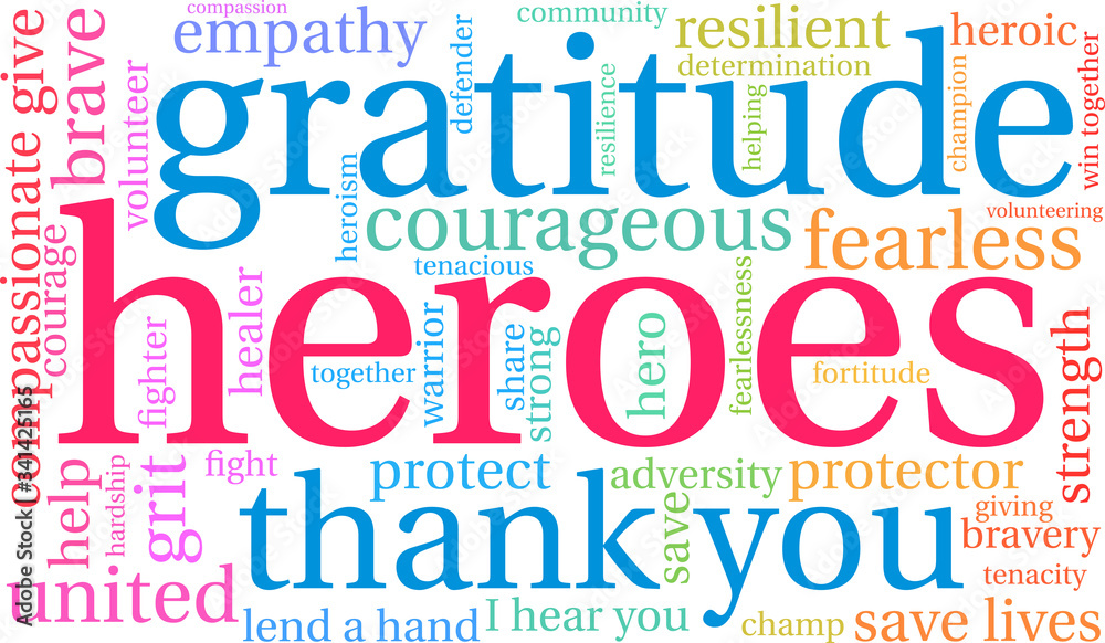 Fototapeta premium Heroes word cloud on a white background. 