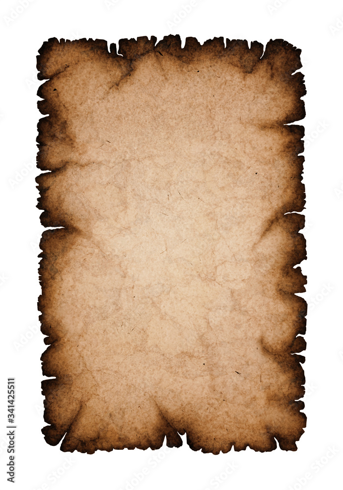 Fototapeta premium Old sheet of paper with burnt edges