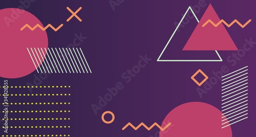 Vector background memphis with geometric shape