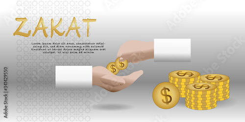 Zakat vector. Islamic content vector. Zakat is the sharing of wealth from the rich for the less fortunate