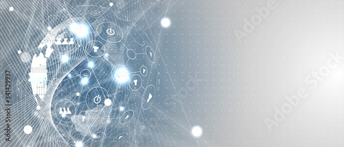 Technology data background, idea of global business solution