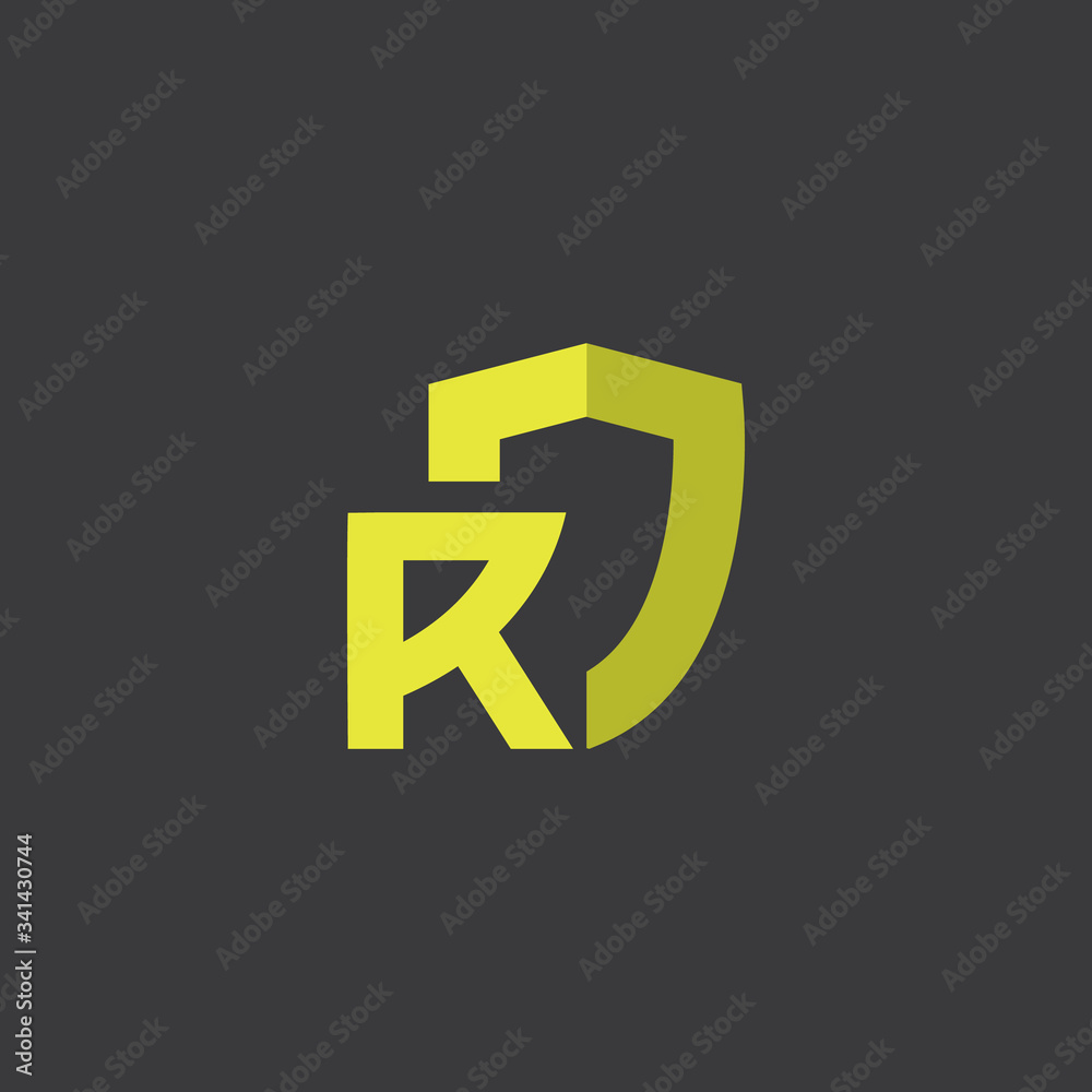 Simple design shield with letter R
