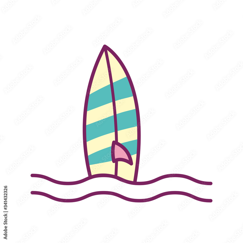 Surfboard line and fill style icon vector design Surfboard line and fill style icon vector design