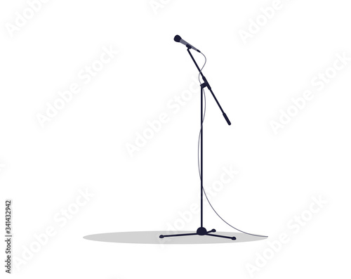 Microphone stand semi flat RGB color vector illustration