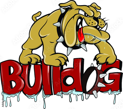 Bulldog MascBulldog Mascot Illustration in Cartoon Style, with letters. Bulldog Mascot Cartoon Illustrations & Vectors ot Illustration in Cartoon Style. with letters. 