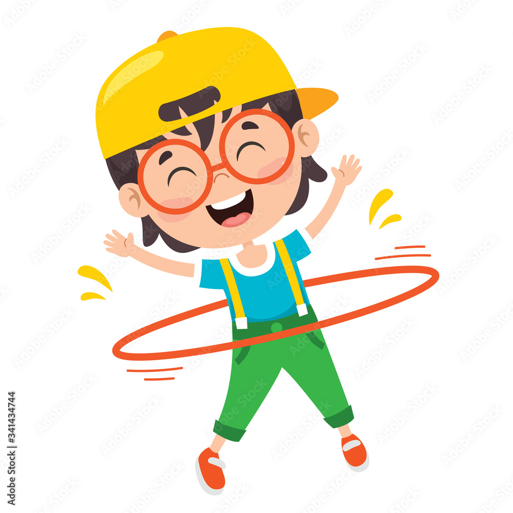Happy Kid Doing Gymnastics Exercise Happy Kid Doing Gymnastics Exercise