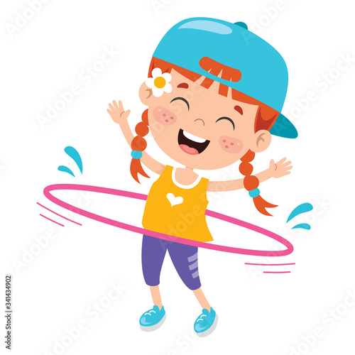 Happy Kid Doing Gymnastics Exercise
