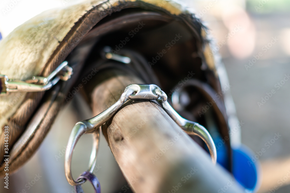 Mors 2 anneaux pour cheval avec joint articulé caoutchouc Horka