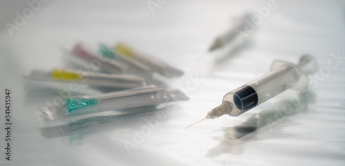 Syringe and needle for human protection photo