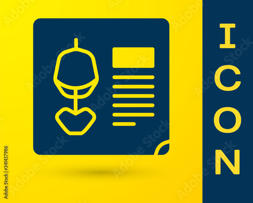 Blue X-ray shots icon isolated on yellow background.  Vector Illustration