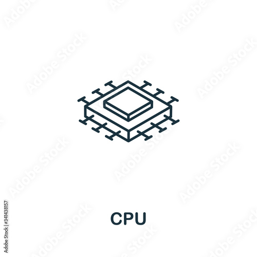 Cpu icon from artificial intelligence collection. Simple line Cpu icon for templates, web design and infographics