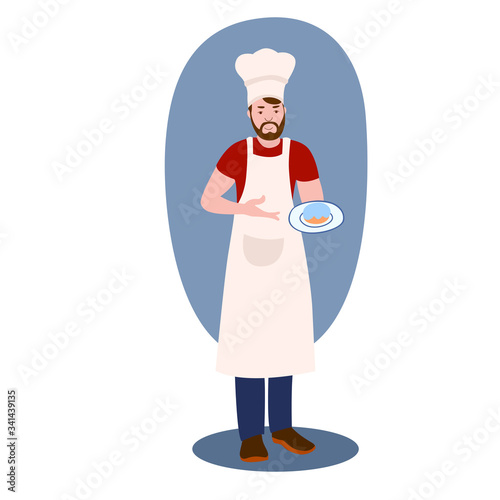 Cook vector illustration from professions collection. Flat cartoon illustration isolated on white