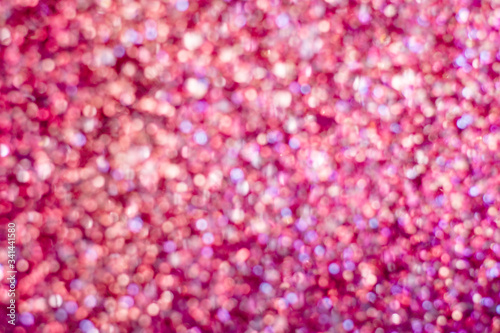 Fototapeta Naklejka Na Ścianę i Meble -  Golden pink glitter bokeh blurred abstract background overlay