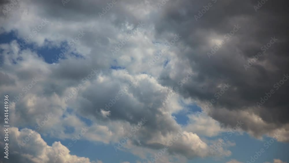 Cloud timelapse in the spring sky, clouds and clouds moving across the sky, movement of air masses across the sky Cloud timelapse in the spring sky, clouds and clouds moving across the sky, movement of air masses across the sky