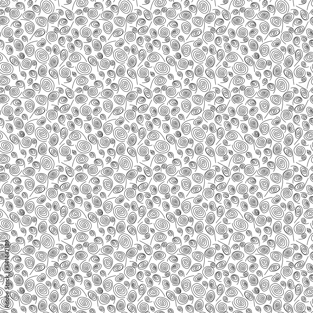 Seamless Endless Funny Background Pattern of Swirls and Curls. Gift Wrapping or Invitation Template. Hand Drawn Doodle Style Craft Backdrop. Black and White. Seamless Endless Funny Background Pattern of Swirls and Curls. Gift Wrapping or Invitation Template. Hand Drawn Doodle Style Craft Backdrop. Black and White.