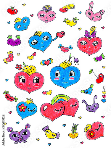 stickers heart love for laptop, planner