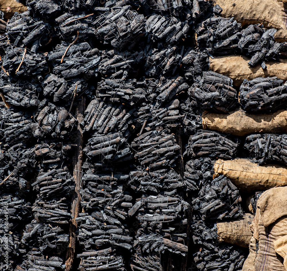 Coal store, with black and gray texture, copy-space, black background Coal store, with black and gray texture, copy-space, black background
