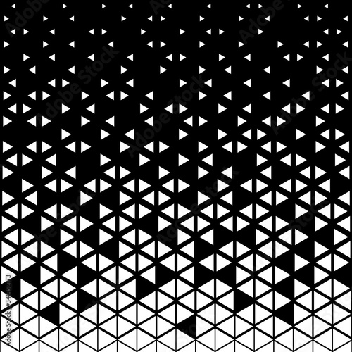 Triangular geometric pattern. Black white triangle background 