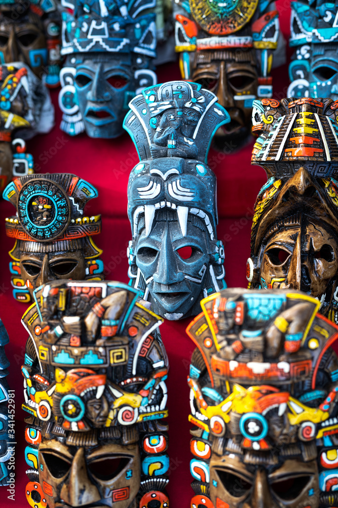 Mexican culture. Souvenirs from the trip. Masks