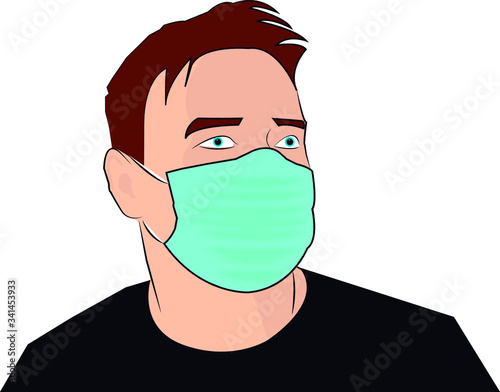 Man with protection mask