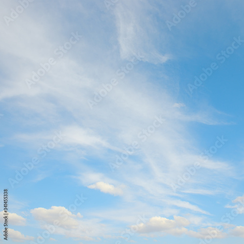 White clouds on blue sky.